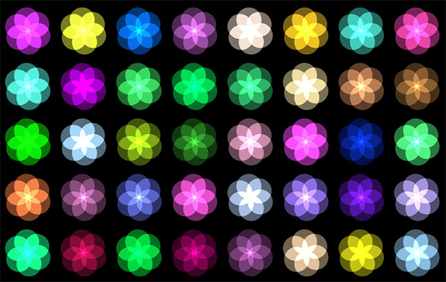  彩色花朵图案背景Canvas特效