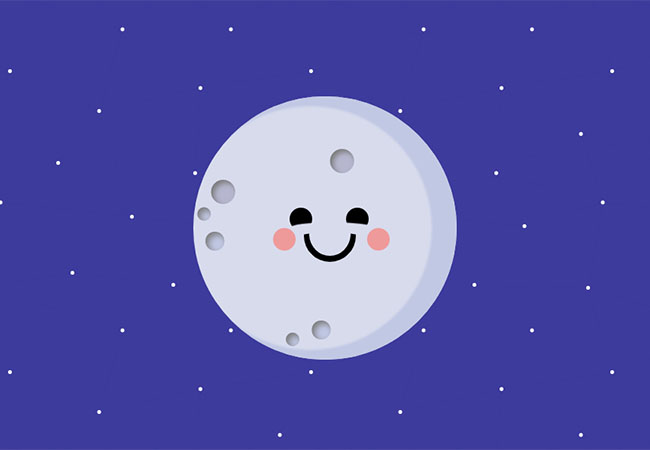  卡通月球笑脸CSS3特效