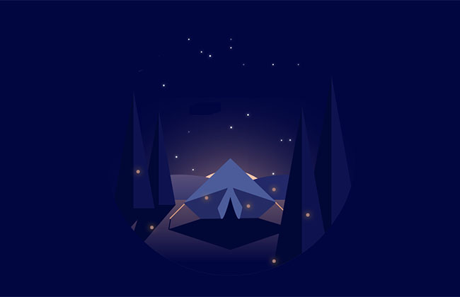  CSS3星空下露营场景特效