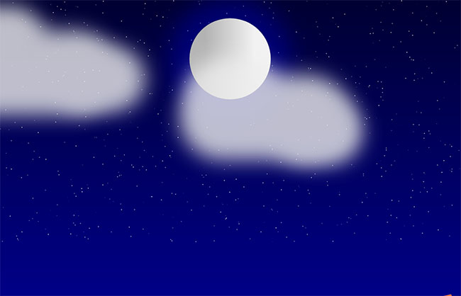  星空月亮白云动画CSS3特效
