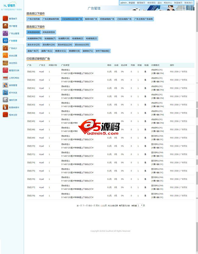 乘风广告联盟系统后