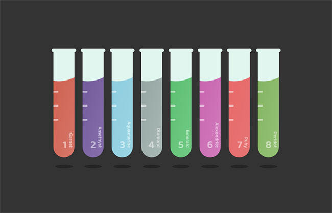  试管容器液体流动CSS3特效