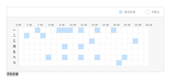  jQuery每天时间段选择代码
