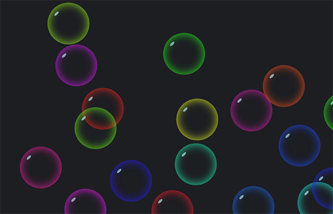  JS彩色气泡移动碰撞特效