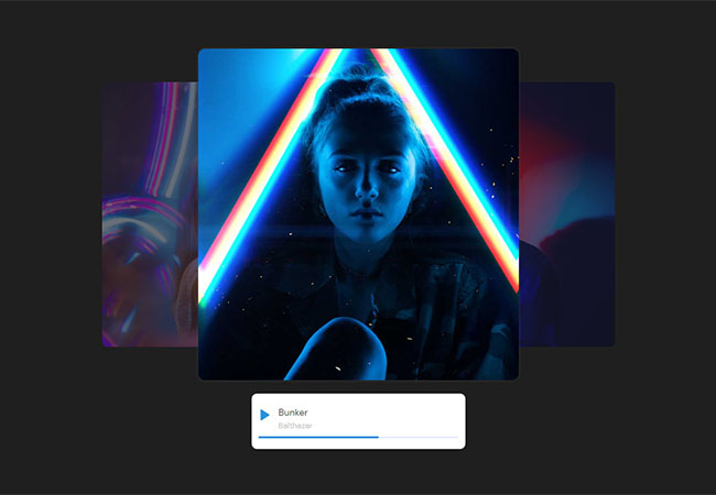  css3图片层叠音乐播放样式代码