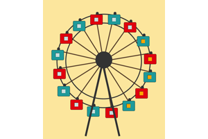 简易摩天轮旋转css3特效