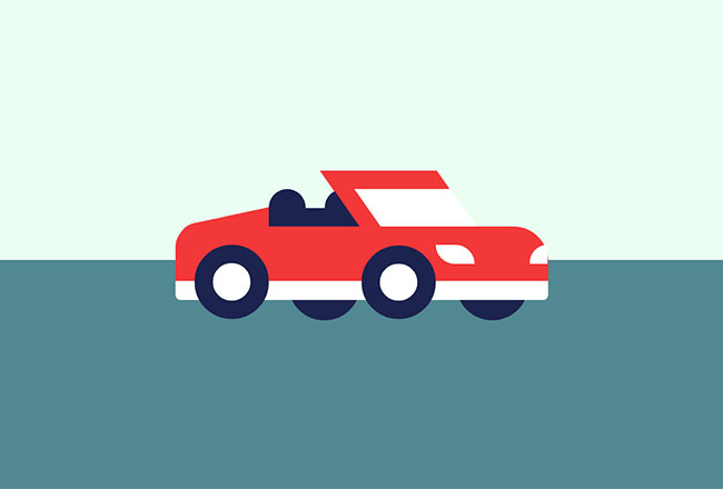  纯css3绘制红色敞篷车特效