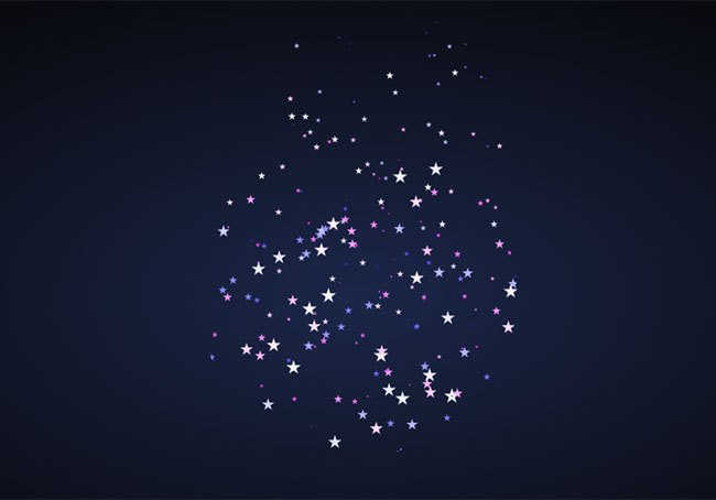  纯css3彩色密集星星动画特效