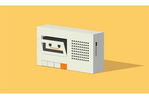 css3老式磁带录音机播放特效