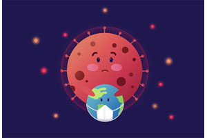 纯css3全球冠状病毒插图特效