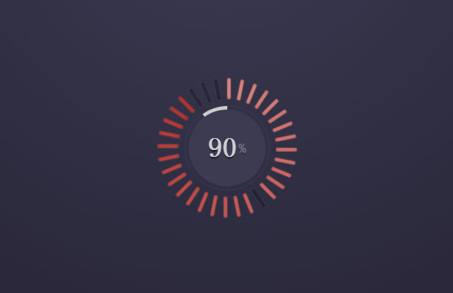  jQuery圆环形进度条特效