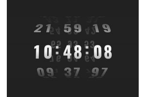css3立体3d数字时钟滚动特效
