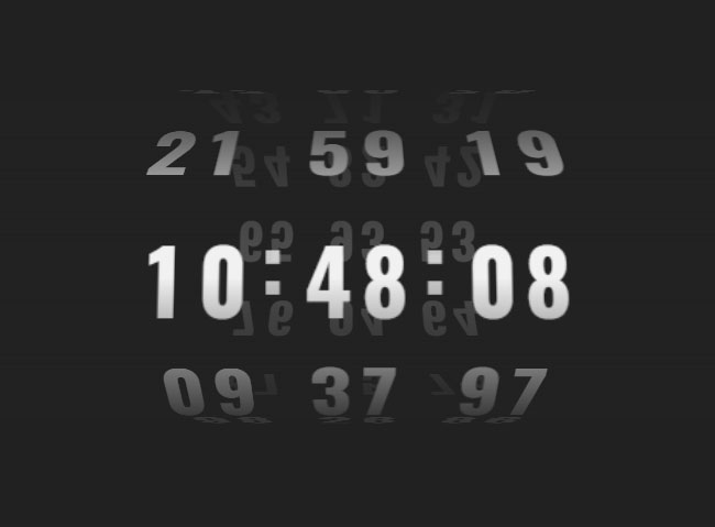 css3立体3d数字时钟滚动特效