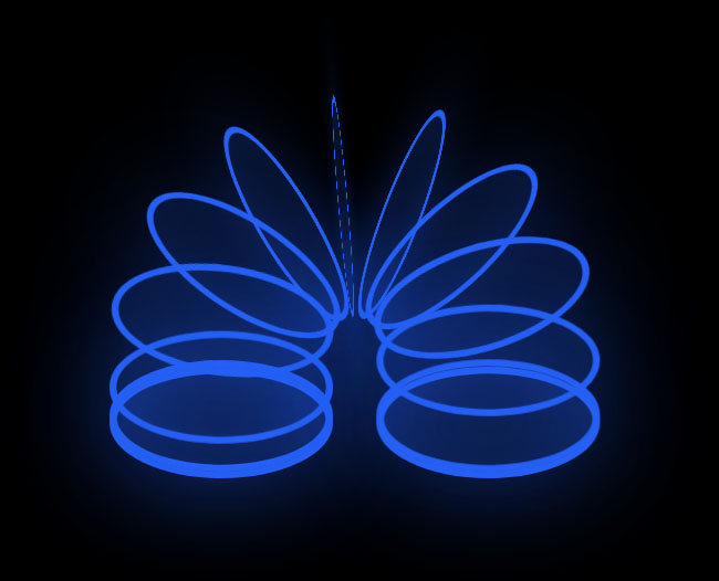  css3绘制蓝色弹性圈圈特效