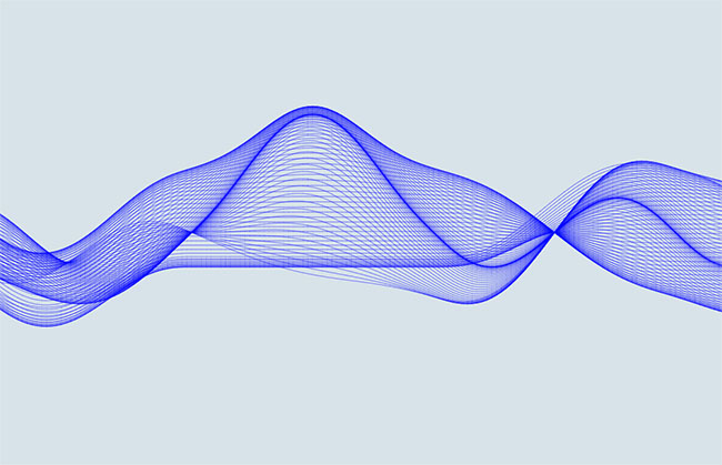  Canvas蓝色网状波形动画特效