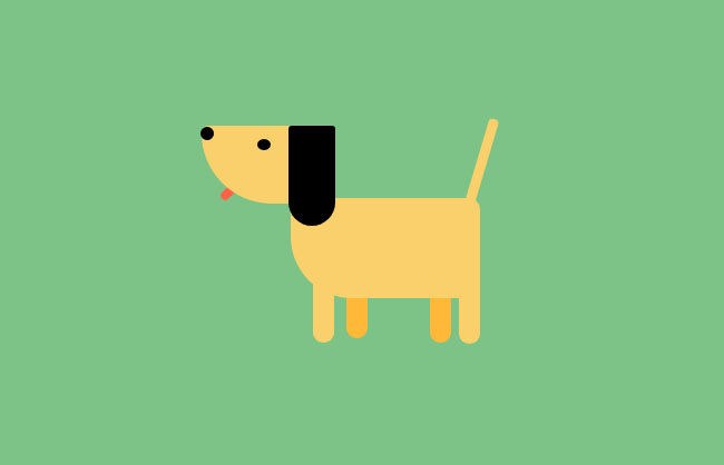  纯CSS3卡通小黄狗动画特效