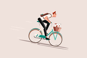 骑车飞驰的人物CSS3特效