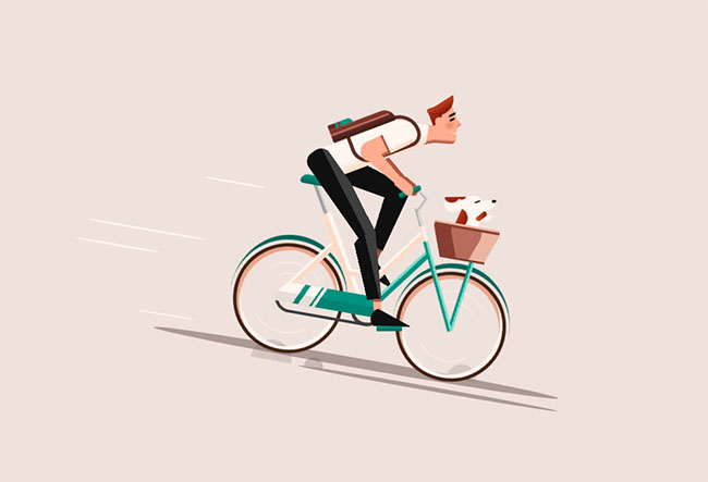  骑车飞驰的人物CSS3特效