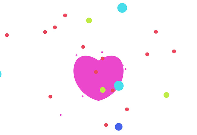 H5彩色心跳粒子动画特效