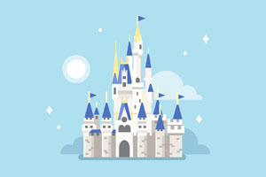 CSS3卡通魔法城堡图形特效