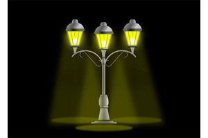 CSS3卡通复古路灯图形特效
