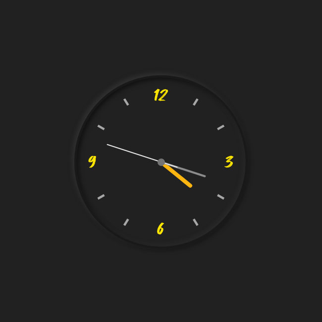  JS+CSS3黑色创意时钟代码
